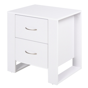 Table de Chevet 2 Tiroirs Blanc