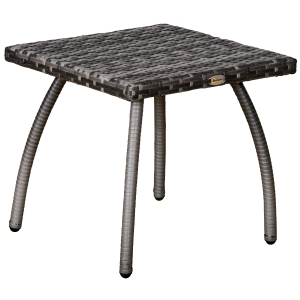 Table basse de jardin résine tressée grise