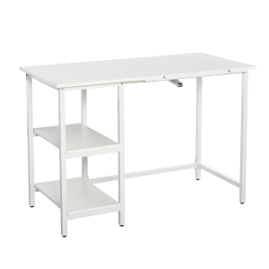 Table à dessin bureau inclinable 2 étagères panneaux métal blanc