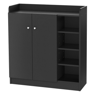 HOMCOM Armadio Scarpiera Salvaspazio e Moderna in Legno per 12 Paia di Scarpe Nero