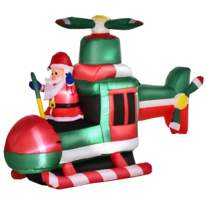 HOMCOM Babbo Natale Gonfiabile da esterno 4 Luci LED e Gonfiatore - Multicolore