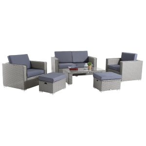 Outsunny 6-Seater Rattan Set Grey