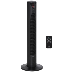 HOMCOM ABS Oscillating 3-Speed Settings Tower Fan w/ Remote Control Black