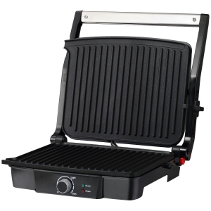 HOMCOM Elektrogrill Elektrischer Grill und Sandwichpresse, 2000 W, Silber+Schwarz, 35,1 x 32,6 x 15,5 cm