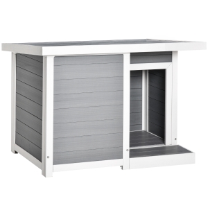 PawHut Casetta per Cani da Esterno con Tetto Apribile e Finestra, 102x70x73cm, Grigio