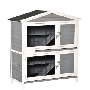 PawHut Zwergkaninchenstall mit Rampe 119 x 61 x 133,5 cm