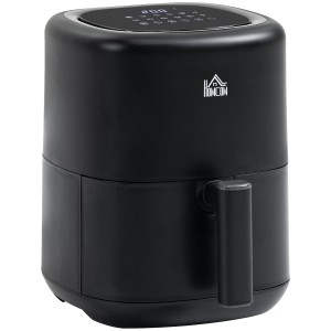HOMCOM Heißluftfritteuse 3 L 1300W mit 12 Menüs Schwarz 29,5 x 23,8 x 30,3 cm