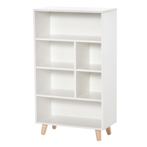 HOMCOM Bücherregal mit 6 Fächern Weiß 60 cm x 30 cm x 103,3 cm