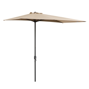 Outsunny 2.3m Half Steel Frame Outdoor Parasol Beige