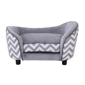 PawHut® SOFA DLA ZWIERZĄT DOMOWYCH ŁÓŻKO SOFA DLA PSA Z PODUSZKĄ szara