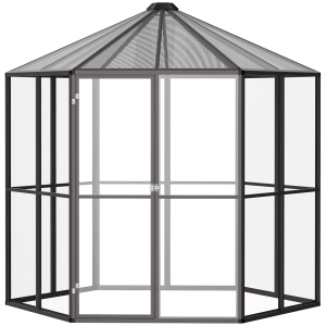 Outsunny Sera de Gradina pentru Plante din Policarbonat si Aluminiu, 2.4 x 2.4m
