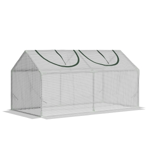 Outsunny foliekas met raam wit 119 x 60 x 60 cm