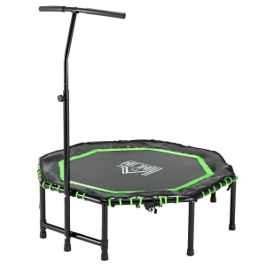 HOMCOM fitnesstrampoline groen+zwart 122 x 122 x 122-138 cm