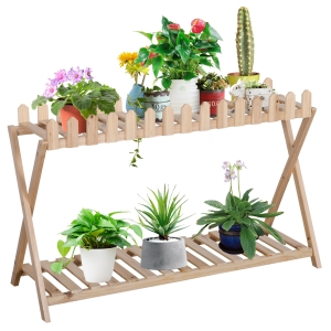 Outsunny Pflanzenständer 108 cm x 37 cm x 65 cm Massivholz Wetterbeständig