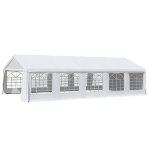 Outsunny Gazebo da Giardino 9.75x4.85m con Pareti Rimovibili e Finestre, Acciaio e Poliestere