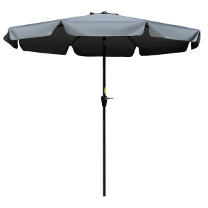 Outsunny Gartenschirm, Retro-Look, Dunkelgrau, 2,66 x 2.5 m