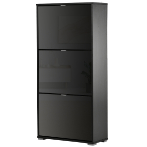 HOMCOM Armário de Sapatos Moderno Sapateira para Corredor Entrada com 6 Prateleiras de Armazenamento Espaço de Exibição 60x26x124cm Preto