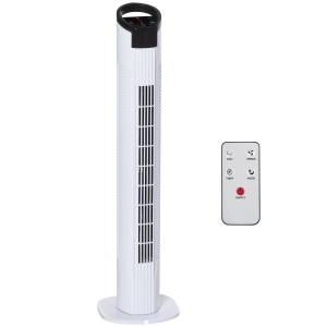 HOMCOM Tower Fan 3 Speed 3 Mode 7.5h Timer 70° Oscillation LED Panel Remote Controller