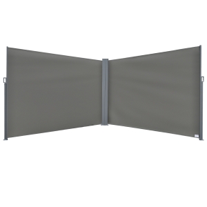 Outsunny Patio Retractable Double Side Awning Folding Privacy Screen Fence Sun Shade