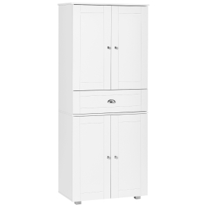 HOMCOM Modern Kitchen Pantry Cupboard Kitchen Storage Cabinet w/ Drawer and Shelves, 76.2W x 40D x 184Hcm