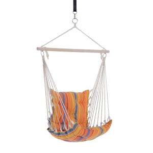 Outsunny Hanging Swing Chair, Seat Size:57W x 47.5D cm-Multi-Colour Stripes