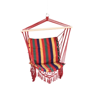 Outsunny Hammock Chair, 100Lx60Wx100H cm, Cotton/Polyester-Multicolour