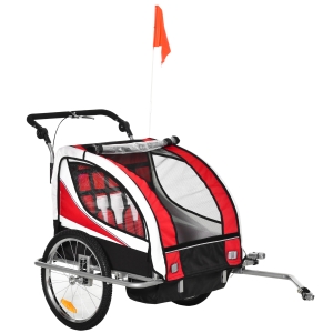 HOMCOM Trailer for Kids 2-Seater Child carrier Baby Stroller