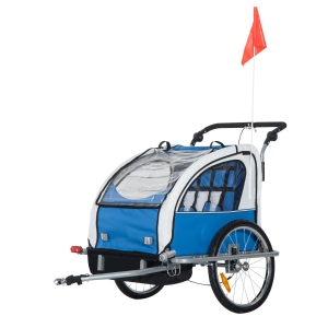 HOMCOM Trailer for Kids Steel Frame Bicycle Child Bike Trailer Blue