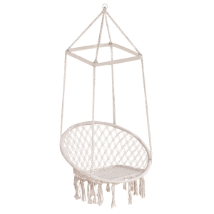 Outsunny Hammock Chair, Φ80x150H cm, Iron, Cotton Rope-Beige