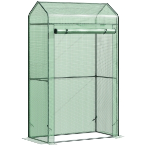 Outsunny Sera de Gradina pentru Plante Verticala din Metal si PE, 100x51x170cm, Verde