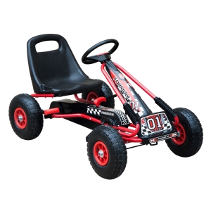 HOMCOM Pedal Go Kart W/EVA Wheels-Red/Black