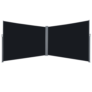 Outsunny Patio Retractable Double Side Awning Folding Privacy Screen Fence Sun Shade