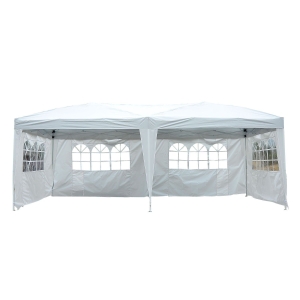 Outsunny 3x6m Pavillon Faltpavillon Faltzelt Partyzelt Gartenzelt inkl.4 Seitenteile Weiß