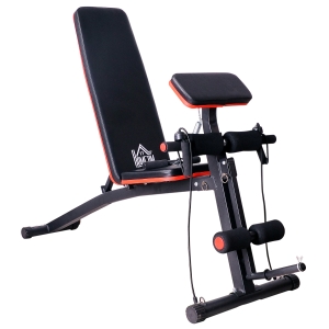 Homcom Banc de Musculation Inclinable en Acier Noir 53 x 153 x 102 cm