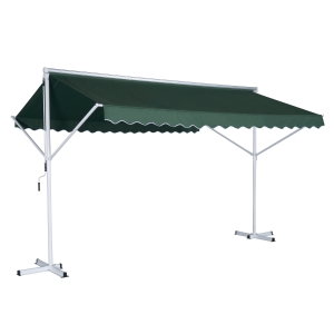 Outsunny Store Double Pente Manuel Vert Foncé 3,5 x 2,94 x 2,5 m