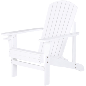 Outsunny Fauteuil de Jardin Adirondack en Bois de Cèdre Blanc