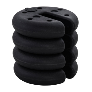Outsunny 4 Stk. Pavillon Standfuß Gewicht Partyzelt Pavillongewicht befüllbar bis 5 kg HDPE-Kunststoff Schwarz Ø25 x 6 cm