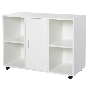 Support d'imprimante - caisson organiseur bureau multi-rangement panneaux particules