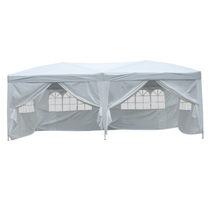Outsunny pavilion pentru gradina, 3x6m, alb