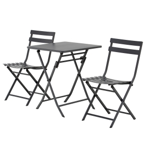 Salon de jardin bistro 2 places pliable métal thermolaqué