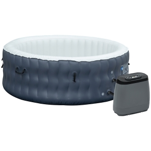 Outsunny Spa gonflable rond 4 personnes 108 buses d'air chauffage filtration