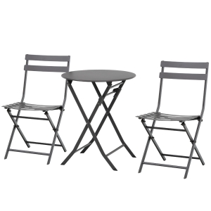 Salon de jardin bistro 2 places pliable métal thermolaqué
