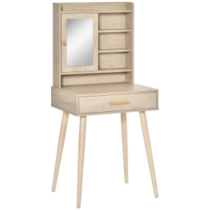 HOMCOM Coiffeuse design scandinave multi-rangement avec miroir