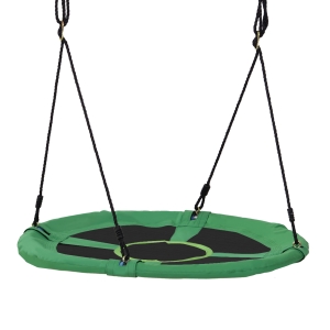 HOMCOM Kids Swing Outdoor Toys for Kids, Φ100x4.5H cm-Black/Green