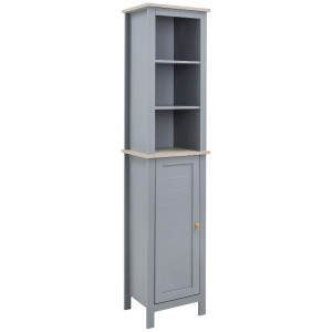 kleankin Freestanding Bathroom Storage Cabinet Space Saver w/ Adjustable Shelf Cupboard