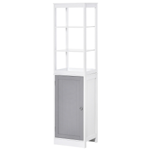 kleankin Bathroom Storage Cabinet Thin Storage Organizer with Door and Shelves