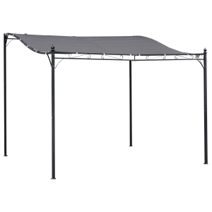 Outsunny Gazebo Pergola 3x3m da Esterno, Giardino o Terrazzo con Tenda Grigia