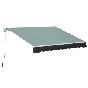 Outsunny Manual Retractable Awning, 2.5x2 m-Dark Green