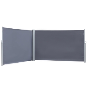 Outsunny Seitenmarkise, Sicht- und Sonnenschutz, Seitenrollo, Polyester, Grau, 6 x 1,6 m