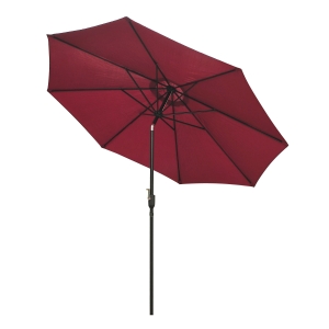 Outsunny Ombrellone da Giardino con Manovella e Testa Inclinabile Φ300x245cm Rosso Scuro